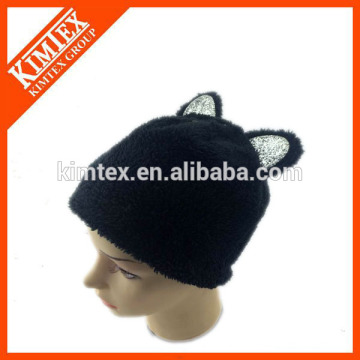 Wholesale knitted custom 100 polyester cat ear hat